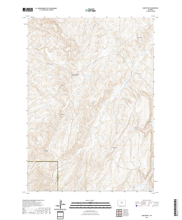 USGS US Topo 7.5-minute map for Sand Point WY 2021