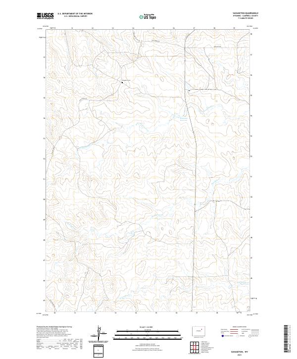 USGS US Topo 7.5-minute map for Savageton WY 2021