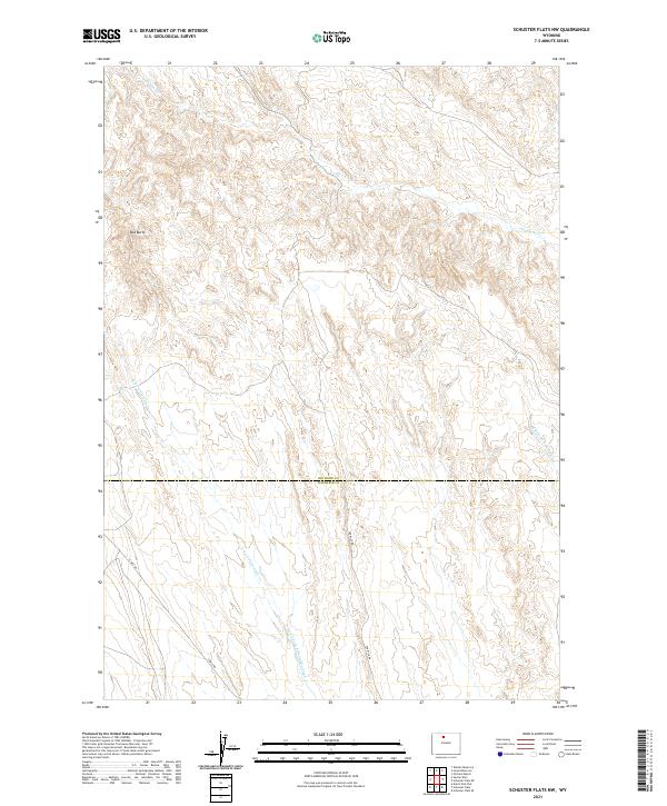 USGS US Topo 7.5-minute map for Schuster Flats NW WY 2021