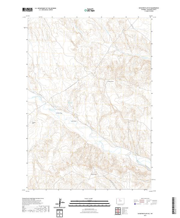 USGS US Topo 7.5-minute map for Schuster Flats SE WY 2021