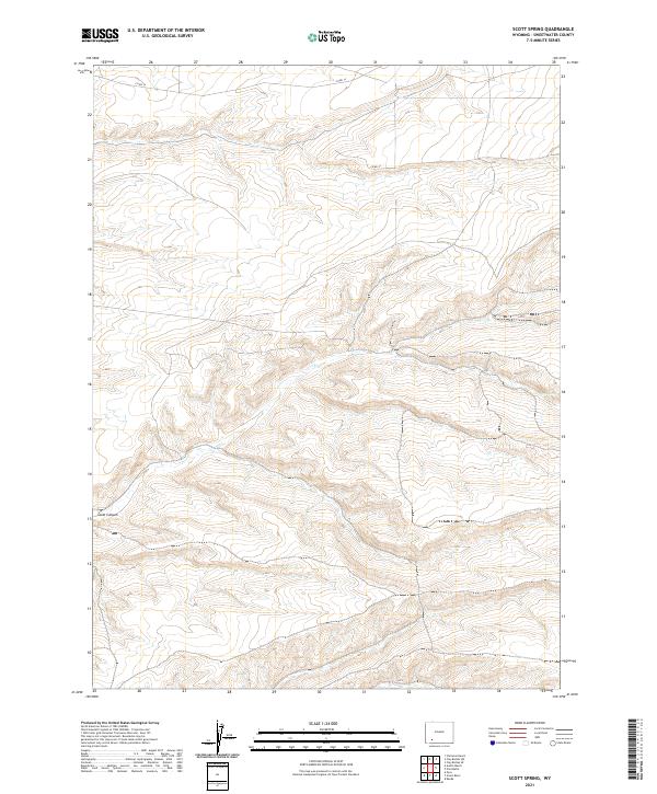 USGS US Topo 7.5-minute map for Scott Spring WY 2021