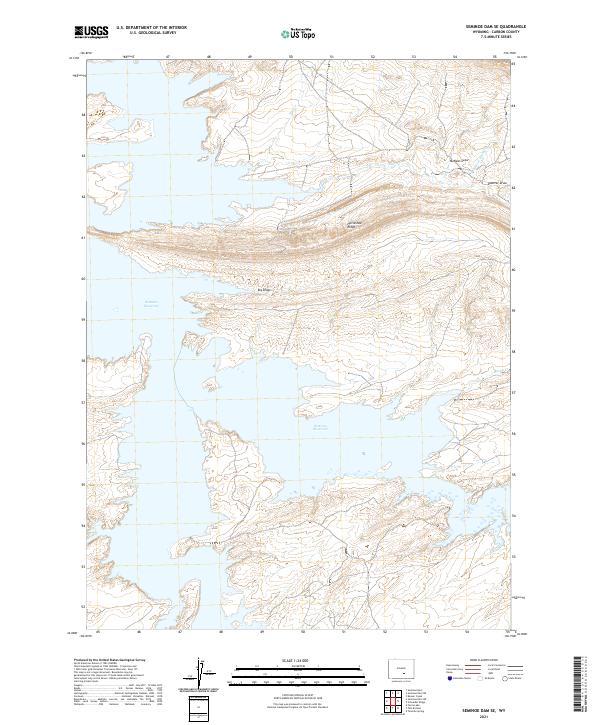 USGS US Topo 7.5-minute map for Seminoe Dam SE WY 2021