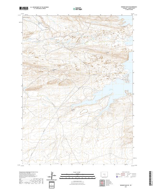 USGS US Topo 7.5-minute map for Seminoe Dam SW WY 2021