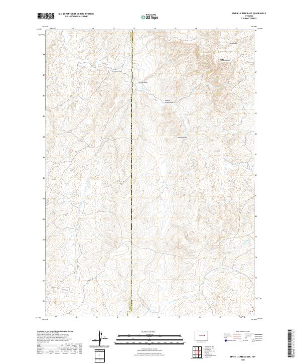 USGS US Topo 7.5-minute map for Seven L Creek East WY 2021