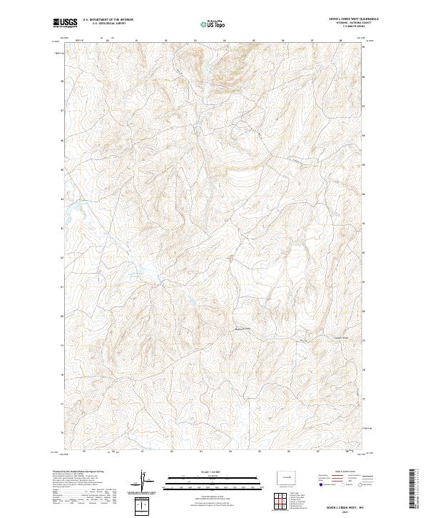 USGS US Topo 7.5-minute map for Seven L Creek West WY 2021