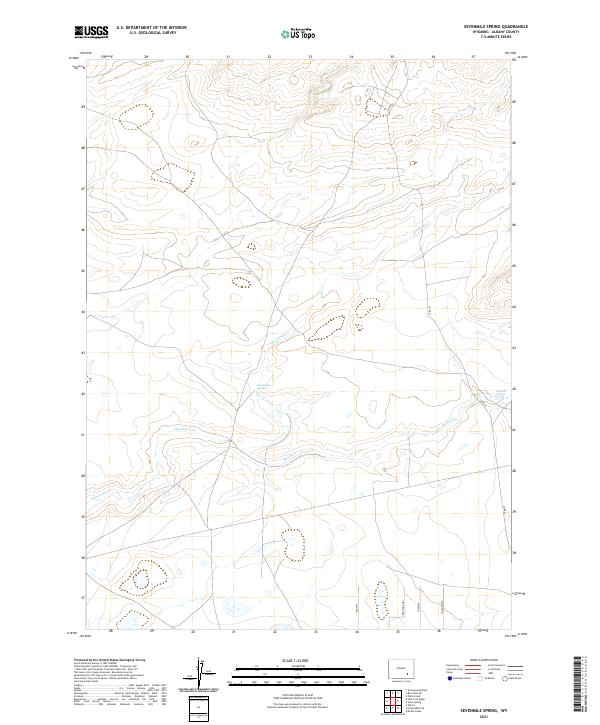 USGS US Topo 7.5-minute map for Sevenmile Spring WY 2021