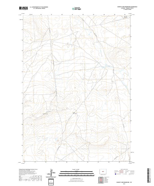 USGS US Topo 7.5-minute map for Seventy One Reservoir WY 2021