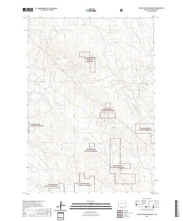 USGS US Topo 7.5-minute map for Sheep Canyon Creek East WY 2021