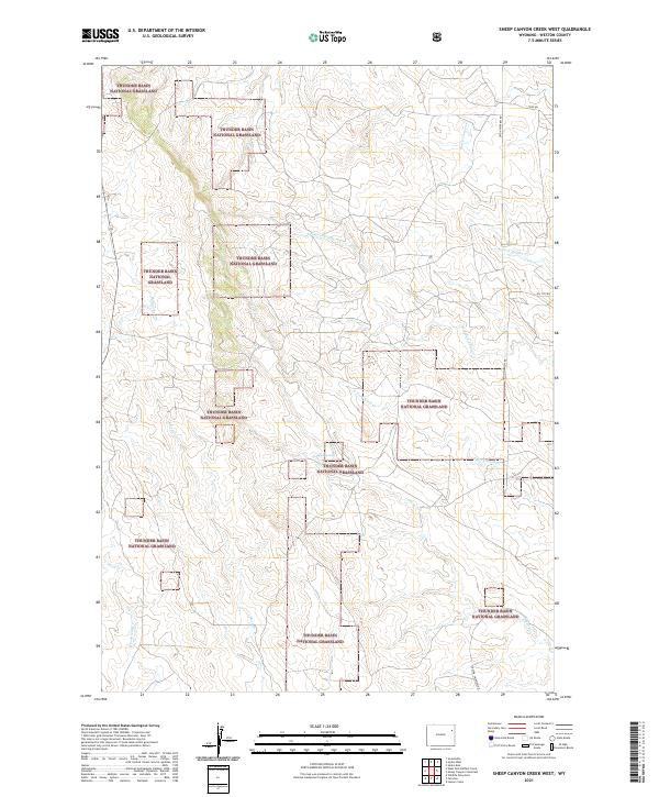 USGS US Topo 7.5-minute map for Sheep Canyon Creek West WY 2021