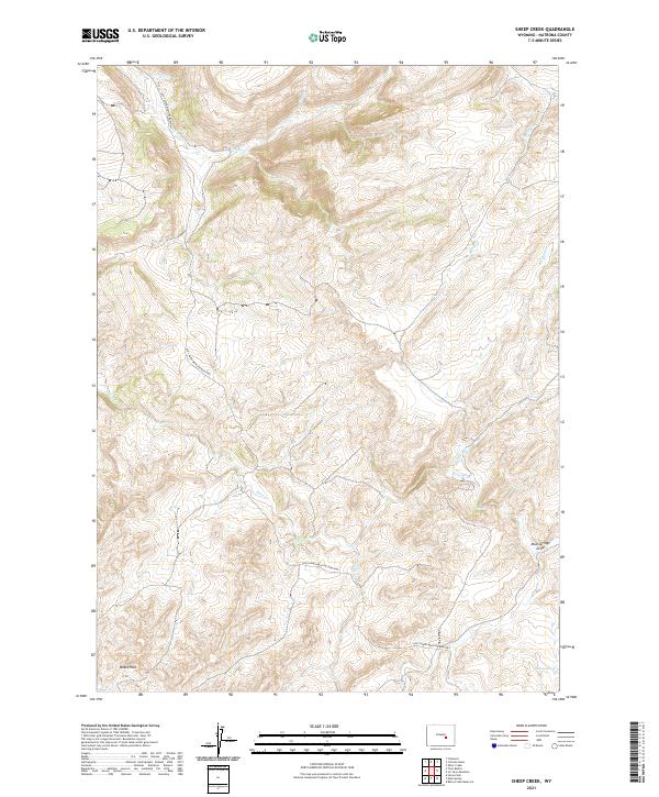 USGS US Topo 7.5-minute map for Sheep Creek WY 2021