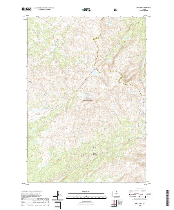 USGS US Topo 7.5-minute map for Shell Lake WY 2021