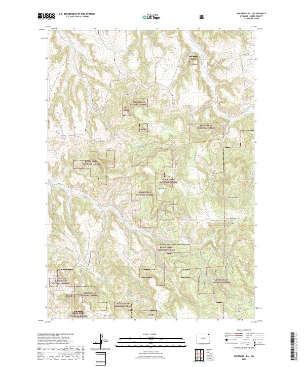 USGS US Topo 7.5-minute map for Sherrard Hill WY 2021