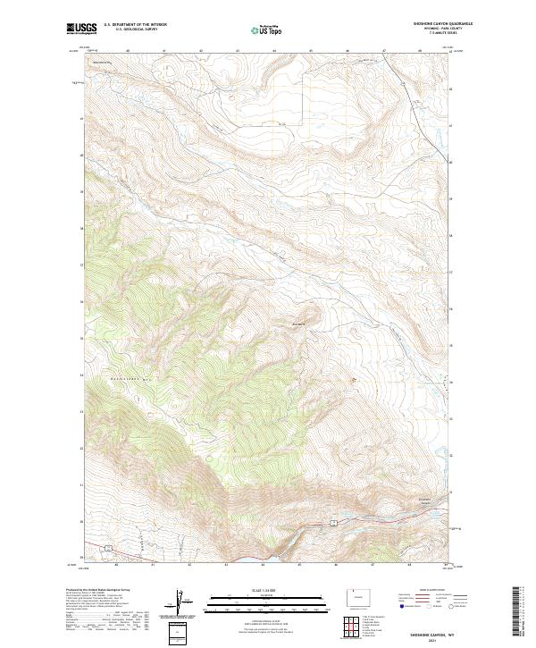 USGS US Topo 7.5-minute map for Shoshone Canyon WY 2021