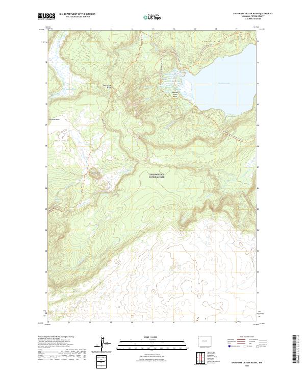 USGS US Topo 7.5-minute map for Shoshone Geyser Basin WY 2021