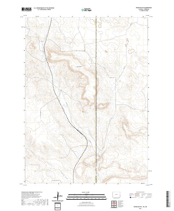 USGS US Topo 7.5-minute map for Spoon Butte WYNE 2021