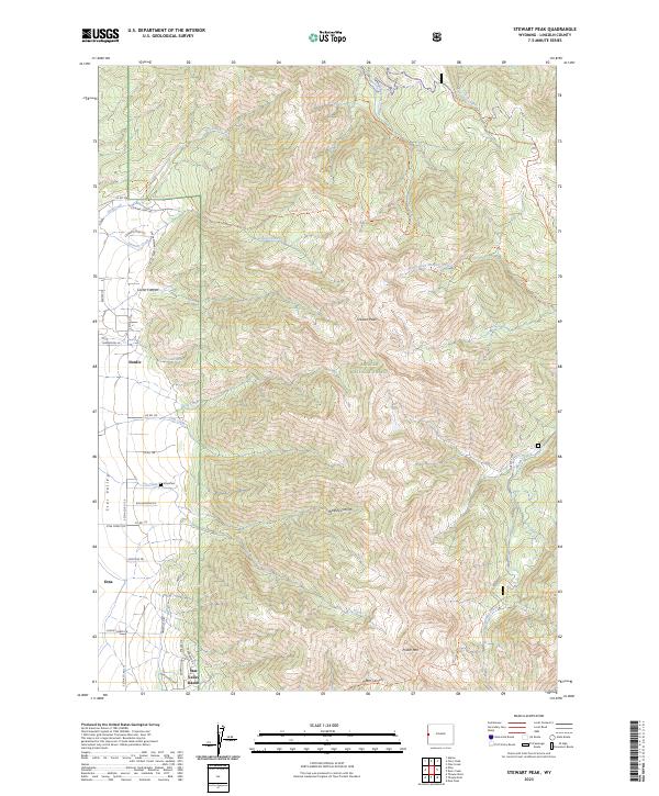 US Topo 7.5-minute map for Stewart Peak WY