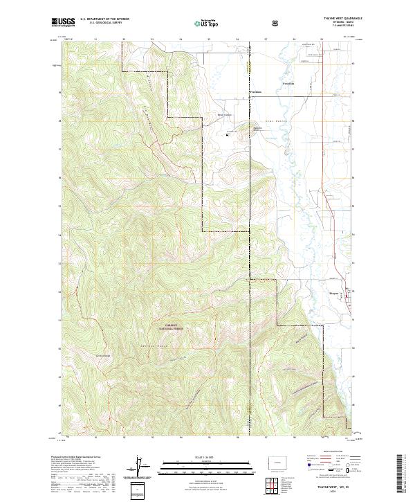 USGS US Topo 7.5-minute map for Thayne West WYID 2021