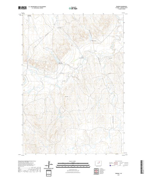 US Topo 7.5-minute map for Trabing WY