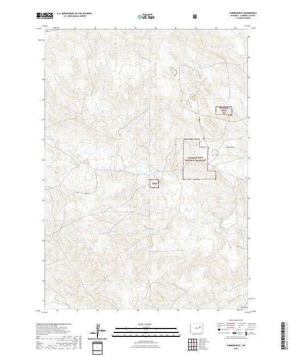 USGS US Topo 7.5-minute map for Turnercrest WY 2021