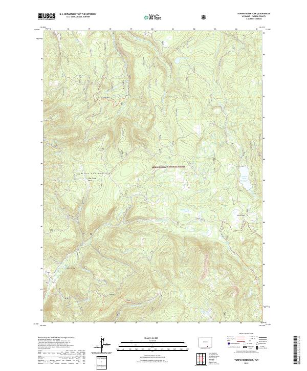 USGS US Topo 7.5-minute map for Turpin Reservoir WY 2021