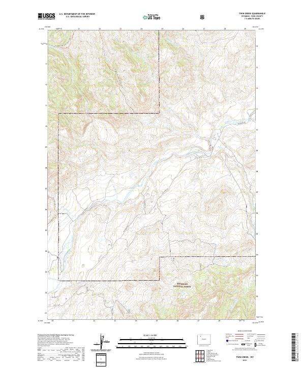 USGS US Topo 7.5-minute map for Twin Creek WY 2021