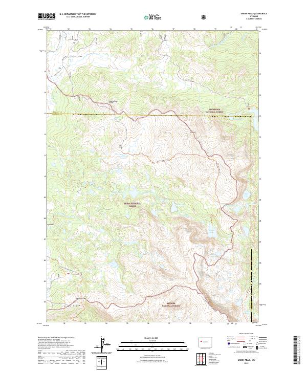 USGS US Topo 7.5-minute map for Union Peak WY 2021