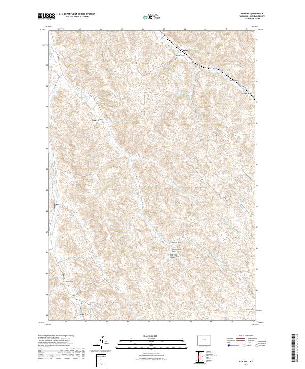 USGS US Topo 7.5-minute map for Verona WY 2021