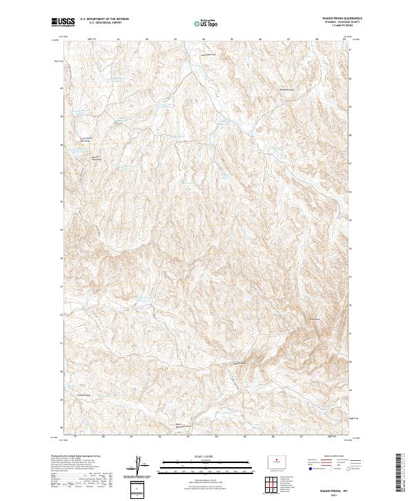 USGS US Topo 7.5-minute map for Wagon Prong WY 2021