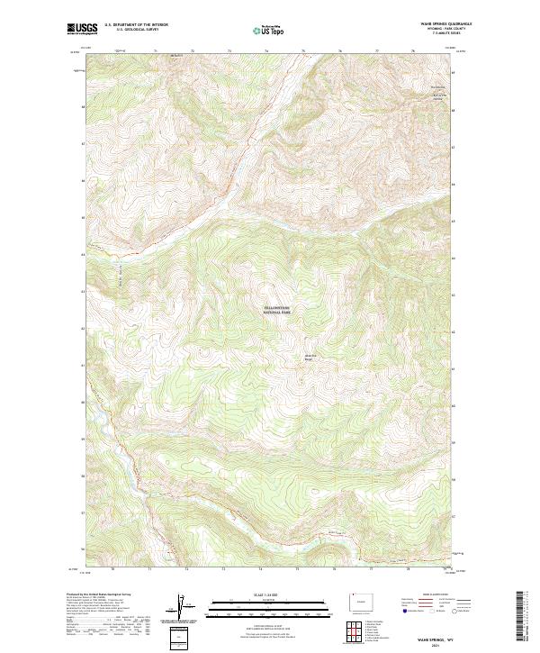 USGS US Topo 7.5-minute map for Wahb Springs WY 2021