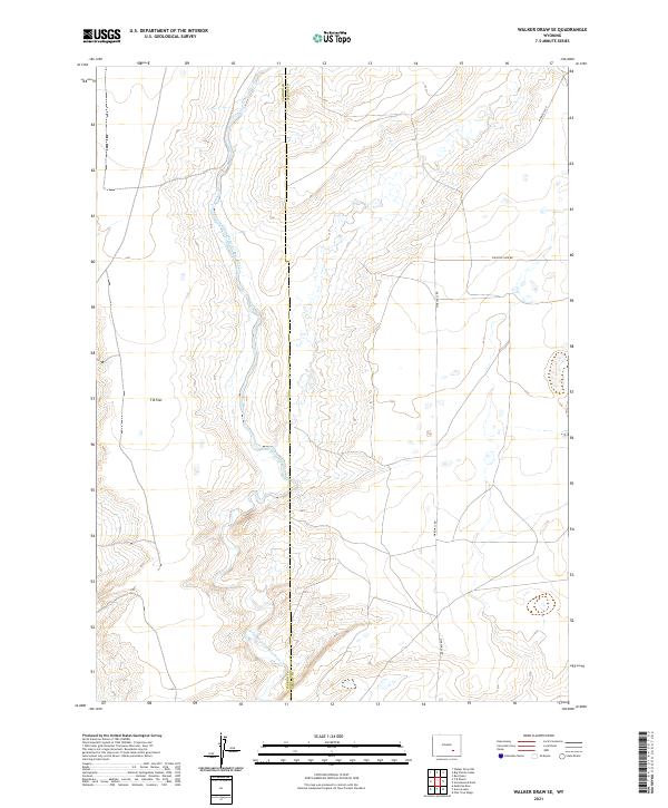 Usgs Us Topo 75 Minute Map For Walker Draw Se Wy 2021 American Map Store 4498