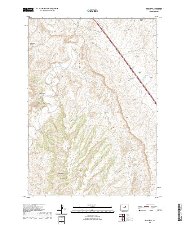 USGS US Topo 7.5-minute map for Wall Creek WY 2021