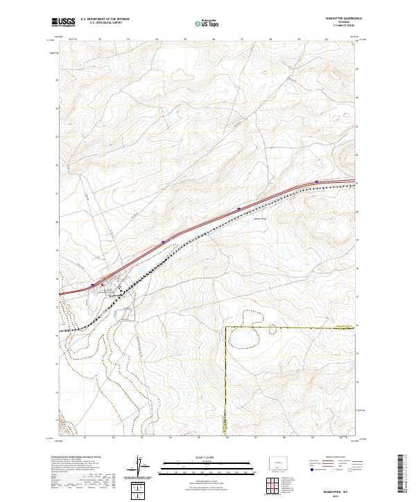 USGS US Topo 7.5-minute map for Wamsutter WY 2021