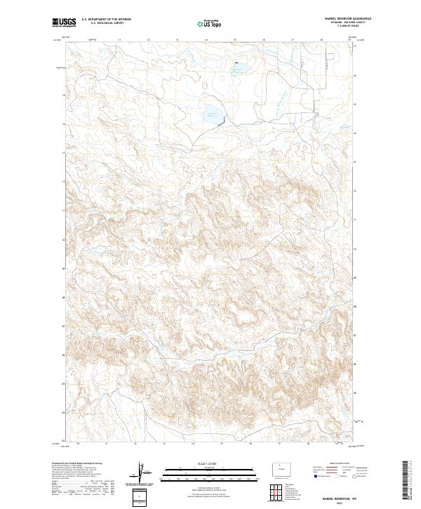 USGS US Topo 7.5-minute map for Wardel Reservoir WY 2021