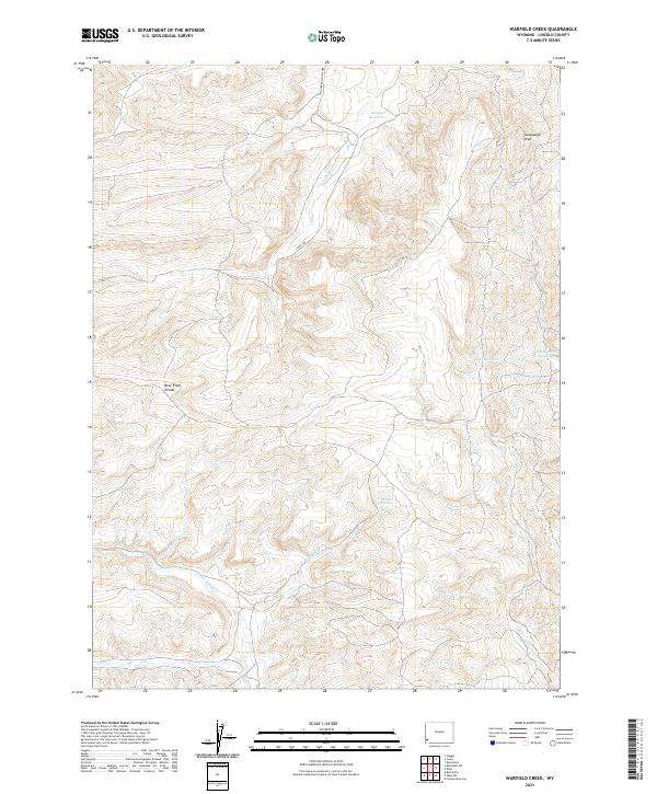 USGS US Topo 7.5-minute map for Warfield Creek WY 2021