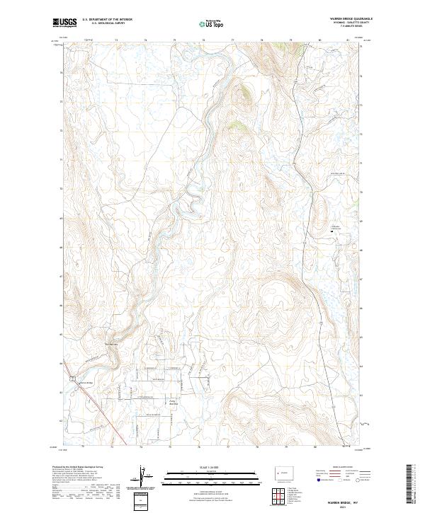 USGS US Topo 7.5-minute map for Warren Bridge WY 2021