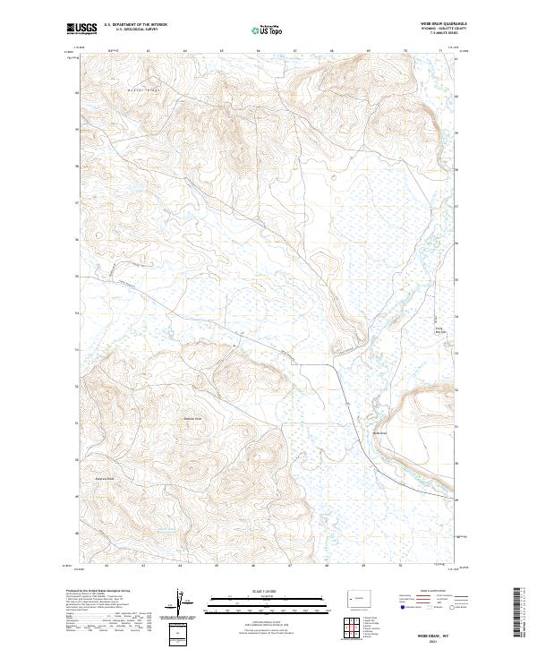 USGS US Topo 7.5-minute map for Webb Draw WY 2021