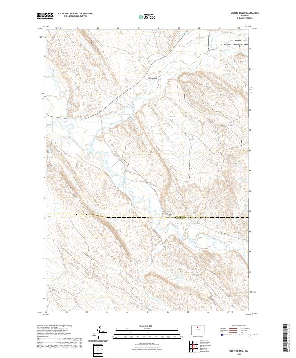 USGS US Topo 7.5-minute map for Weintz Draw WY 2021