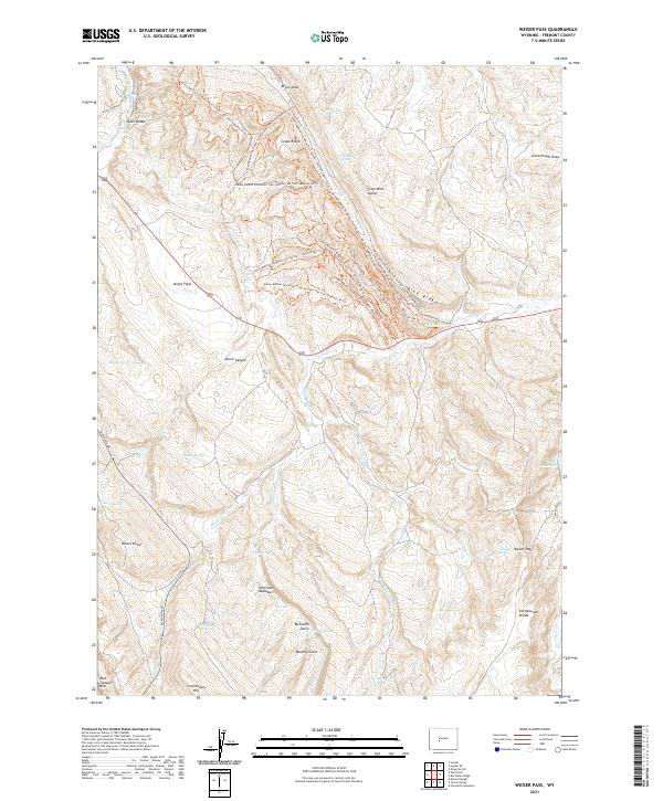 USGS US Topo 7.5-minute map for Weiser Pass WY 2021