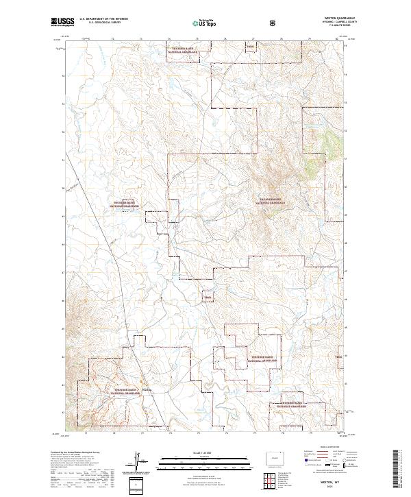 USGS US Topo 7.5-minute map for Weston WY 2021