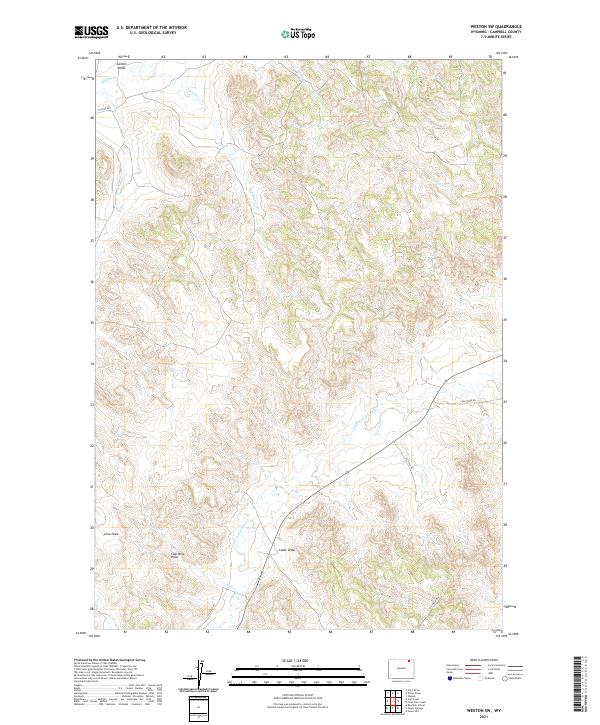 USGS US Topo 7.5-minute map for Weston SW WY 2021