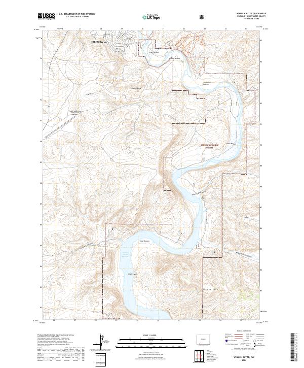 USGS US Topo 7.5-minute map for Whalen Butte WY 2021