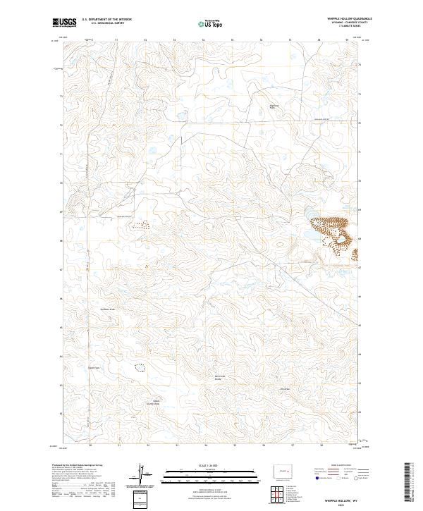 USGS US Topo 7.5-minute map for Whipple Hollow WY 2021