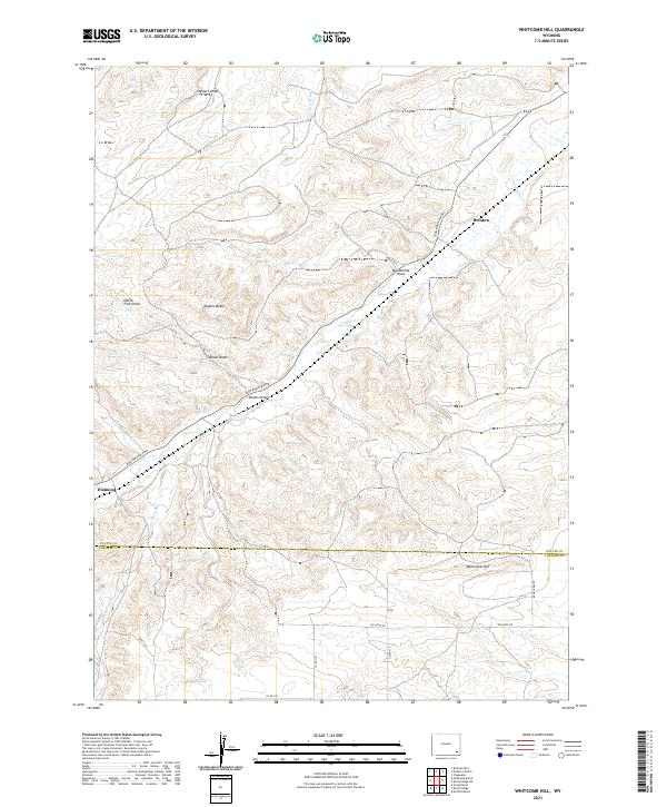 USGS US Topo 7.5-minute map for Whitcomb Hill WY 2021