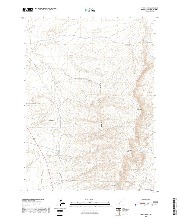 USGS US Topo 7.5-minute map for White Rocks WY 2021