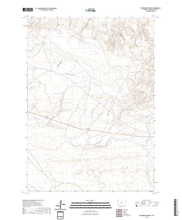 US Topo 7.5-minute map for Wickersham Draw WY