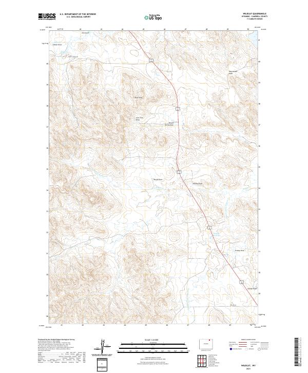 USGS US Topo 7.5-minute map for Wildcat WY 2021