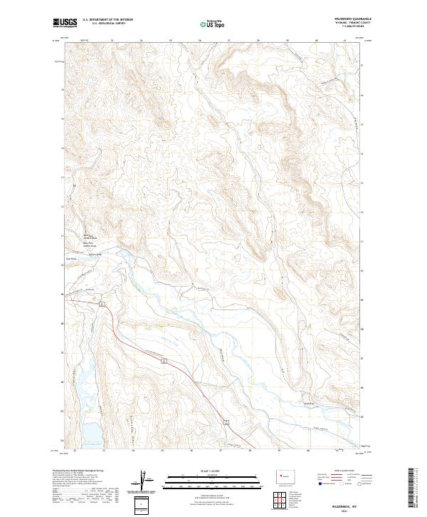 USGS US Topo 7.5-minute map for Wilderness WY 2021