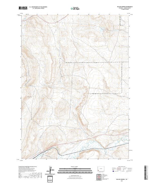 USGS US Topo 7.5-minute map for Willow Springs WY 2021