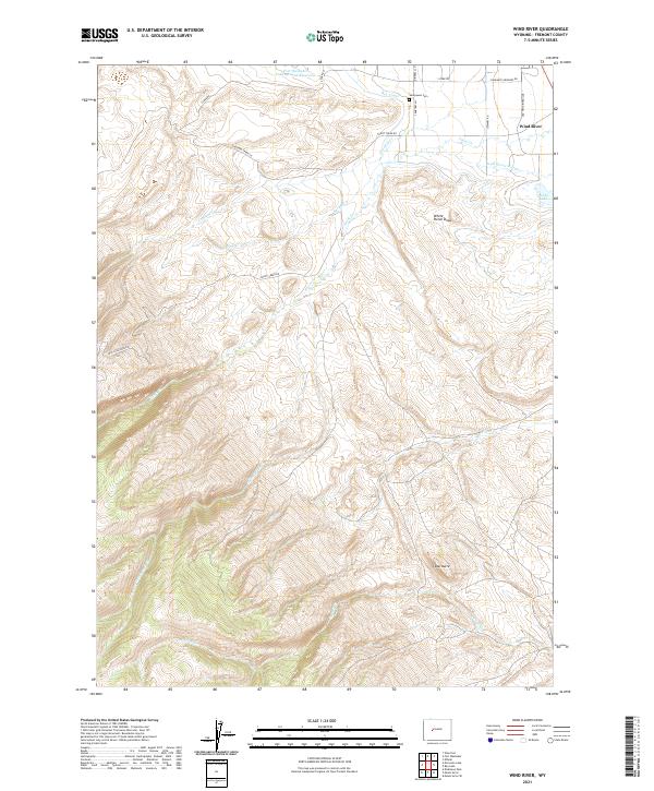 USGS US Topo 7.5-minute map for Wind River WY 2021