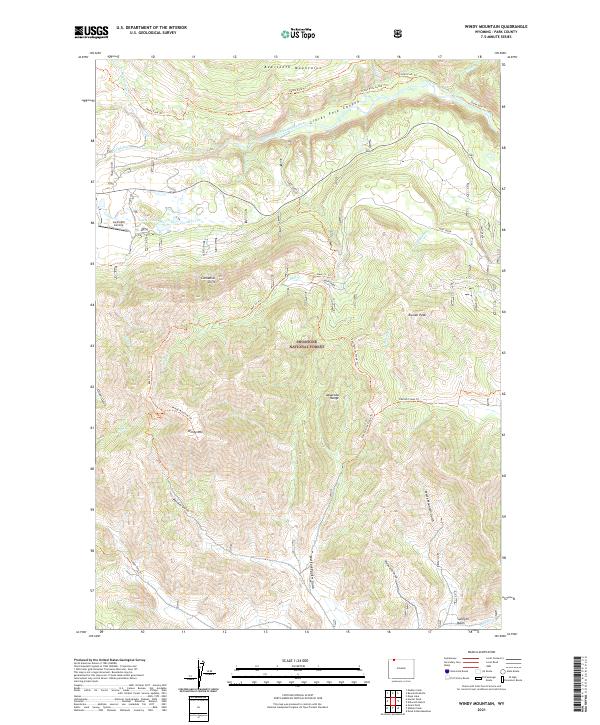 USGS US Topo 7.5-minute map for Windy Mountain WY 2021